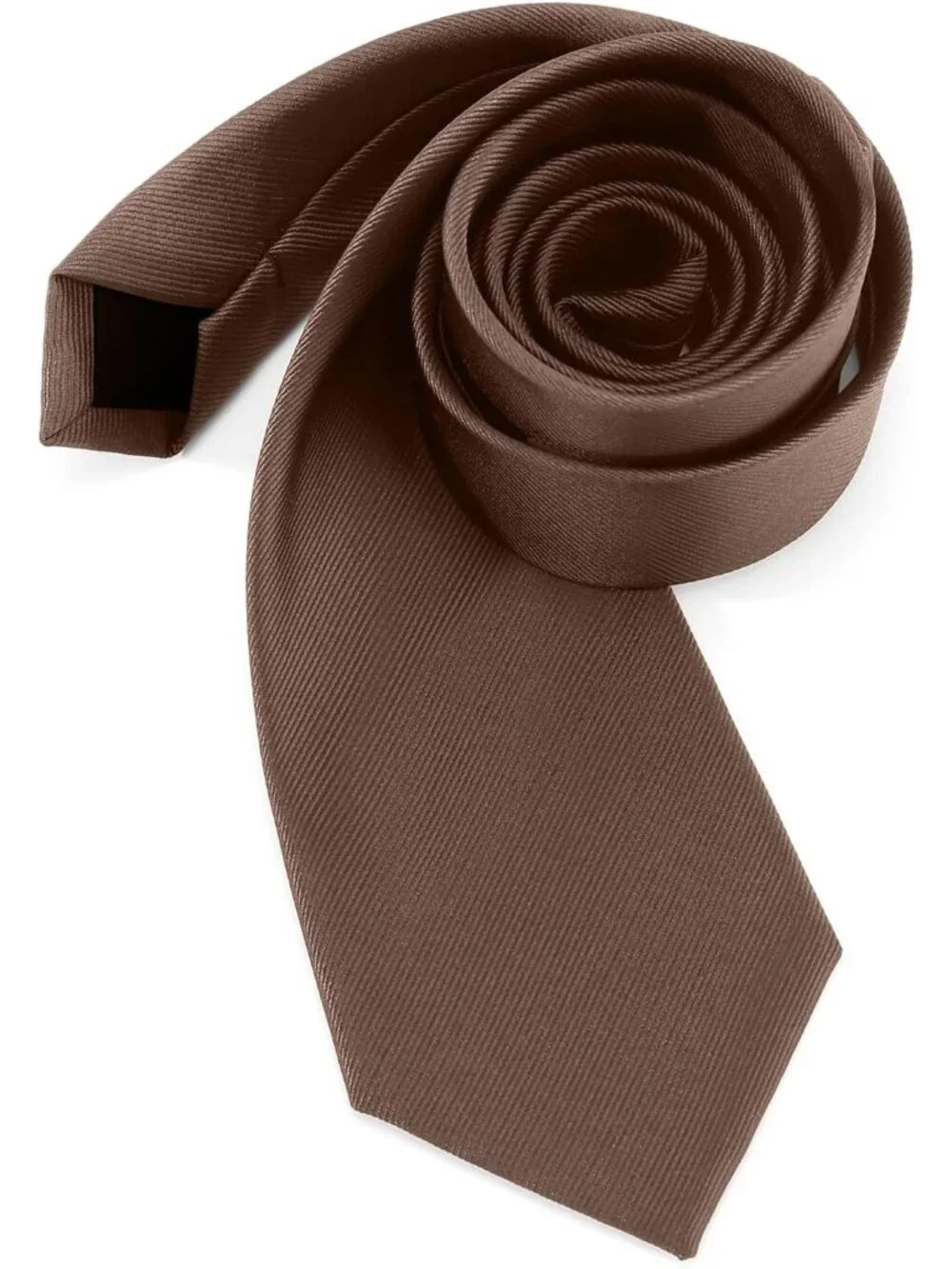 Men's Brown Twill Diagonal Textured Silk Formal Necktie For Business Dress